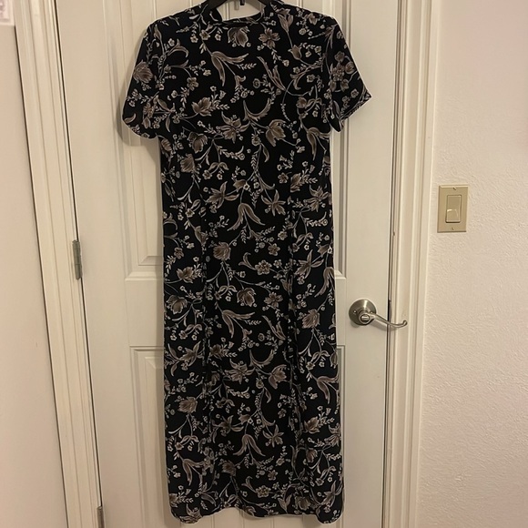 Norton‎ McNaughton Woman’s S  Shift Dress Multicolor Black Floral Maxi belted - Picture 4 of 13